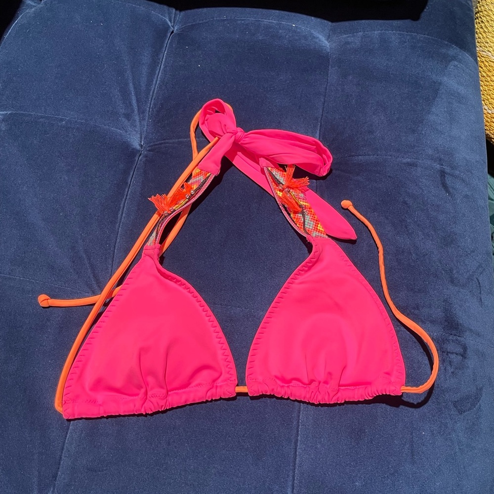 Hot pink halter VS bikini top
